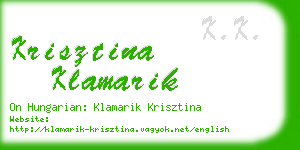 krisztina klamarik business card